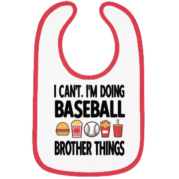 Discover Baseball Player Brother Funny Baseball Brother Bibs
