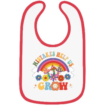 Discover Mistakes Help Us Grow Groovy Growth Mind Rainbow Bibs