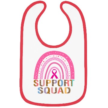 Discover Support Squad Leopard Pink Warrior Breast Cancer Bibs
