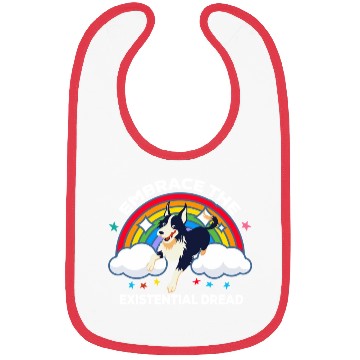 Discover Embrace The Existential Dread Dog Rainbow Bibs