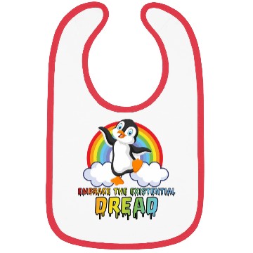 Discover Embrace The Existential Dread Penguin Rainbow Bibs