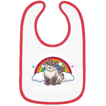 Discover Embrace The Existential Dread Cat Rainbow Bibs