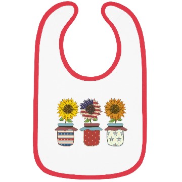Discover Sunflower American Flowers Women Patriotic Mom Bibs