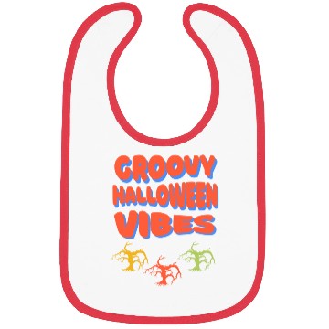 Discover Groovy Halloween Vibes Trees Retro Colors Bibs