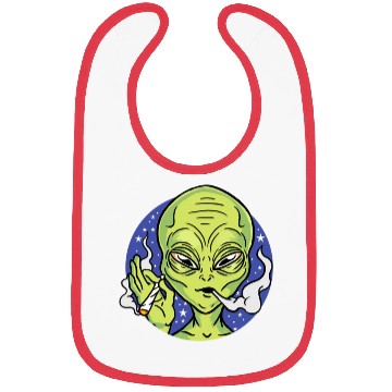 Discover Weed Smoking Alien For Weed Lover Bibs