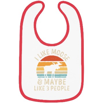 Discover I Like Moose and Maybe 3 People Retro Sunset Vinta Bibs