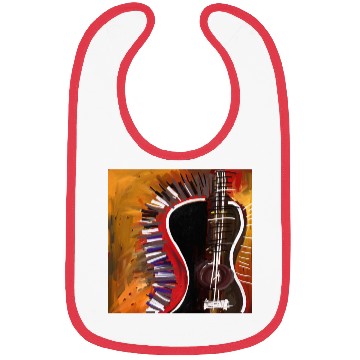 Discover abstract colorful guitar painting Bibs