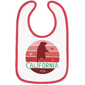 Discover California Bear Flag Bibs