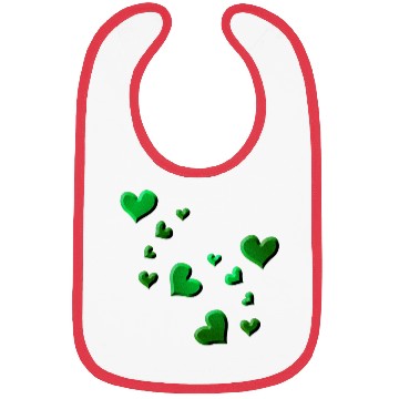 Discover Hearts pattern green icon glitter Bibs