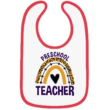 Discover Leopard Rainbow Back To School Preschool Teacher Bibs