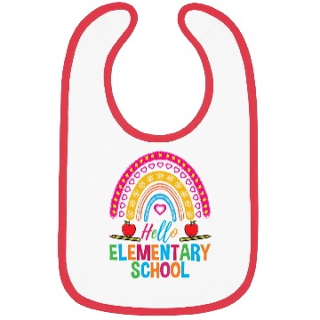 Discover Hello Elementary School Teacher Rainbow Bibs