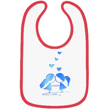 Discover Loving couple lesbian blue glitter love Bibs