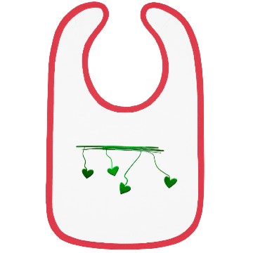 Discover green hearts lines dash line Bibs