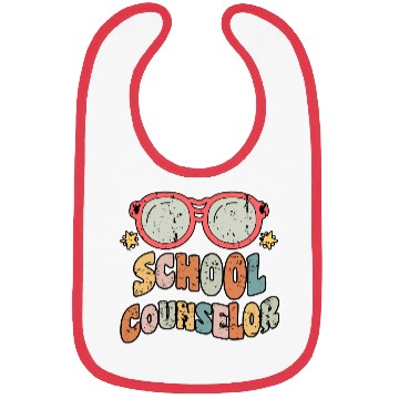 Discover School Counselor Groovy Retro Bibs