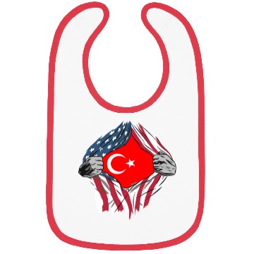 Discover USA Turkey friendship flags design Bibs