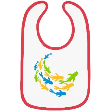 Discover colorful shoal koi fish Bibs