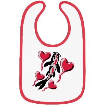 Discover hearts koi fish nishikigoi Bibs