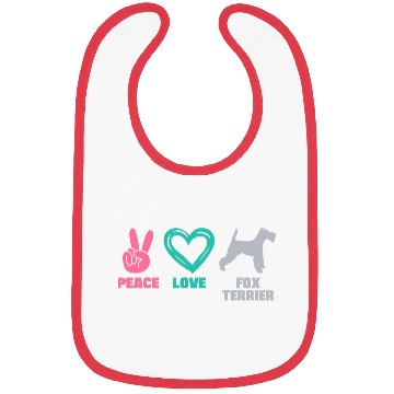 Discover Wire Fox Terrier Mom Peace Love Bibs