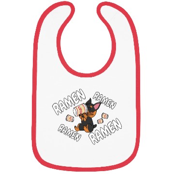 Discover Doberman Instant Ramen Noodles Bibs