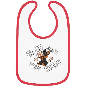 Discover Miniature Pinscher Instant Ramen Noodles Bibs
