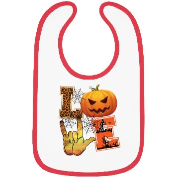 Discover Halloween Love Pumpkin Bibs