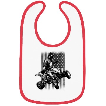 Discover ATV 4Wheeler Racer USA Flag 2 Bibs