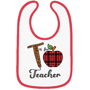 Discover Leopard T is For Teacher Bibs