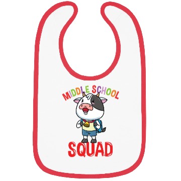 Discover Cow Back To School Middle School Squad Bibs