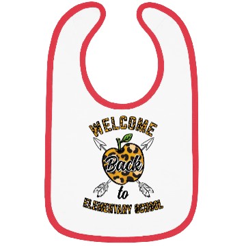 Discover Welcome Back To Elementary School Leopard Print Bibs
