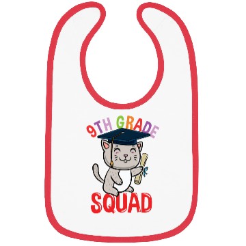Discover 9th Grade Squad Cat Back To School Bibs
