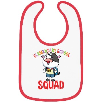 Discover Cow Back To School Elementary School Squad Bibs