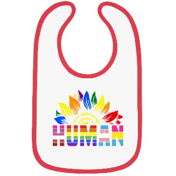 Discover Human Sunflower Rainbow LGBT -Tolerance Love Ga Bibs