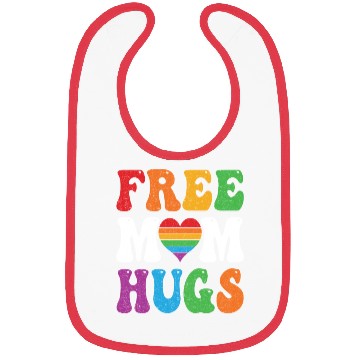 Discover Free Mom Hugs Pride Bibs Rainbow Heart LGBT Pride