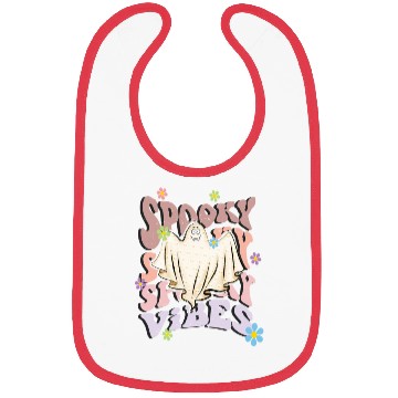 Discover Spooky Season Retro Wavy Halloween Ghost Bibs