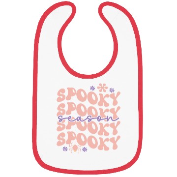 Discover Spooky Spooky Season Cute Retro Wavy Text Design Bibs
