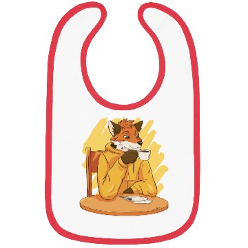 Discover Fox Drinking Coffee Bibs