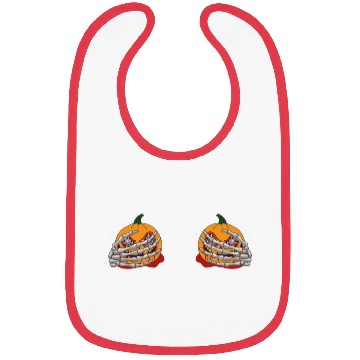 Discover Halloween Pumpkin Boob Skeleton Hand Bibs