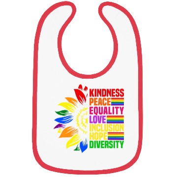 Discover Kindness Peace Equality Love Inclusion Hope LGBT Bibs