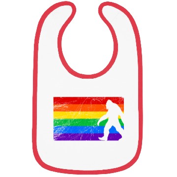 Discover LGBT Bigfoot Rainbow Flag Bibs