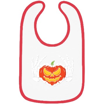 Discover Skeleton Hand Heart Sign Funny Halloween Bibs