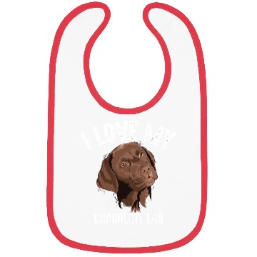 Discover Cool I Love My Chocolate Lab Funny Brown Labrador Bibs