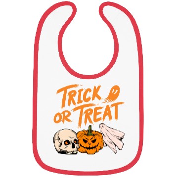 Discover Halloween scary pumpkin head, skull and ghost Bibs