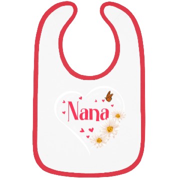Discover Nana Daisy Flower Heart Women Grandma Bibs