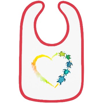 Discover Sea Turtle Heart Animal Lover Bibs