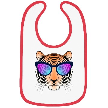 Discover Tiger Head with Sunglasses Bibs
