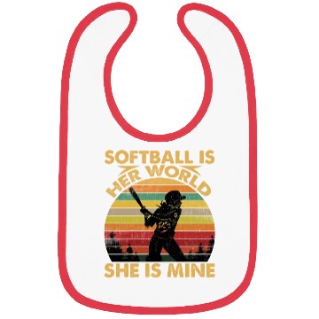 Discover Softball Is Her World She Is Mine Funny Softball Bibs