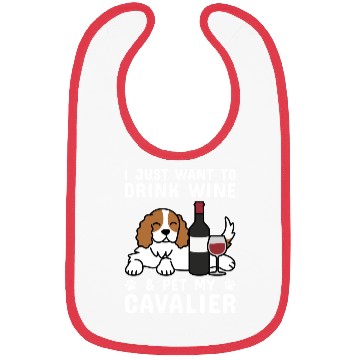 Discover Drink Wine Cavalier King Charles Spaniel Bibs