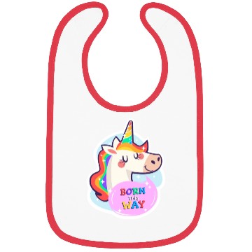 Discover Born This Way Pride LGBT Queer Unicorn Sticker Bibs