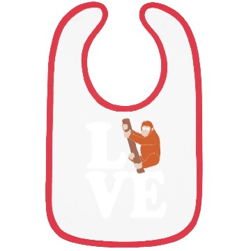 Discover I Love Monkey Ape Orangutan Bibs