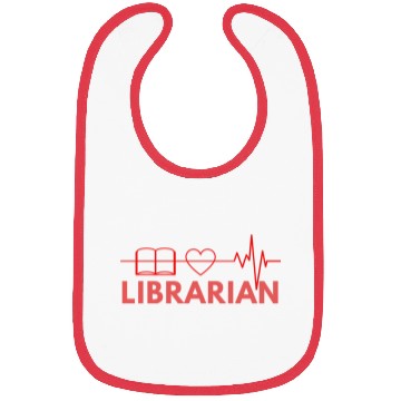 Discover Funny Librarian Heart Beat Art Premium Bibs
